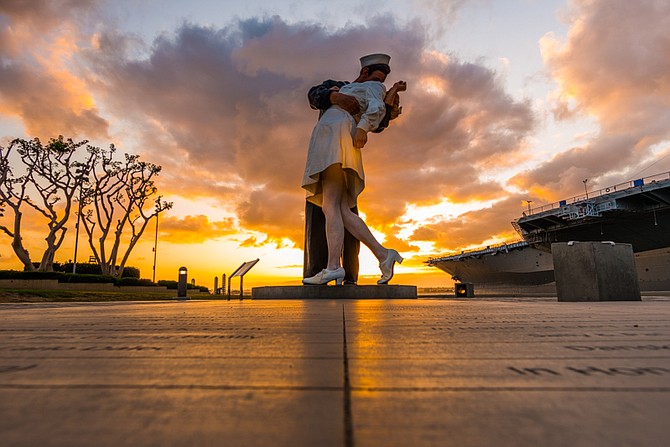Kissing sailor statue at Seaport Village | San Diego Reader