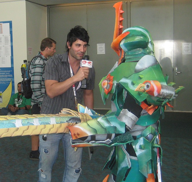 cosplayer being interviewed