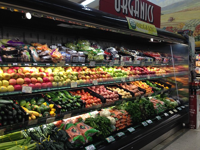 The organic section (the conventionally grown produce section is larger)