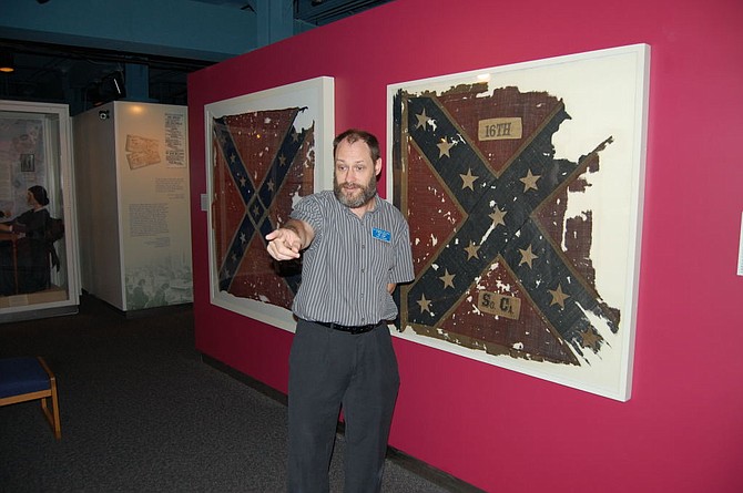 Curator of education William Long presents a vivid tour at the Confederate Relic Room and Military Museum.