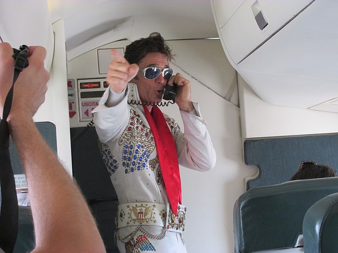 Elvis sings on board Biz Air Shuttle