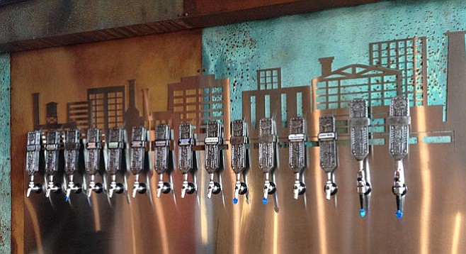 Industrial styling for the taps of Iron Fist's new Barrio Logan tasting room.