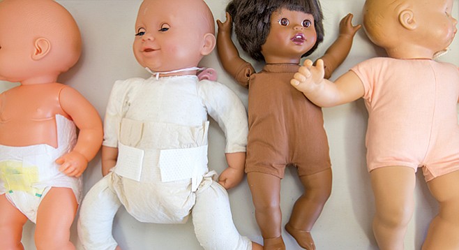 Diaper dolls from a birthing class - Image by Andy Boyd