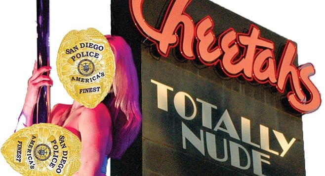 Strip club alleges police presence inhibits dancers, intimidates patrons, ruins business.