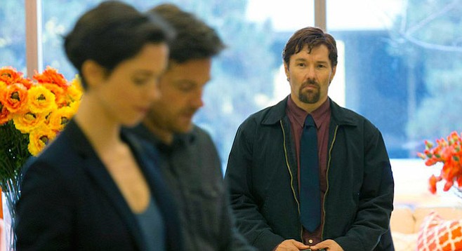 Joel Edgerton about to pull focus on Rebecca Hall and Jason Bateman in The Gift