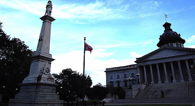 The contentious Confederate flag still flew at Columbia's State House grounds in June 2015.
