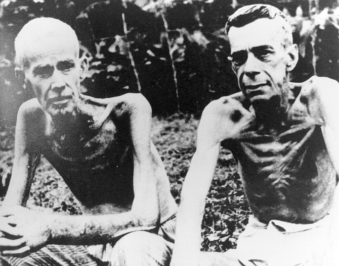 Cabanatuan, central Luzon, Philippines, 1943. Nixon's diary: “1/19/43 — Men are dying almost daily from beriberi, malaria, pellagra, heart, starvation, etc."