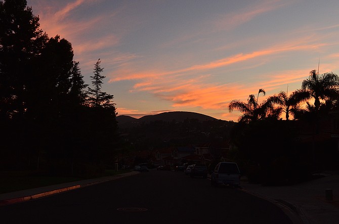 Sunrise over Black Mountain, from my home in Rancho Penasquitos.  August 4th, 2015.  