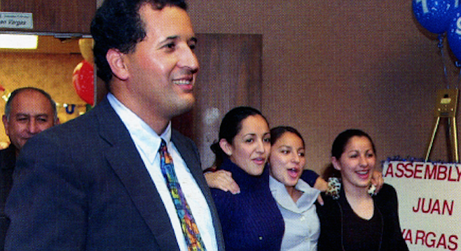 Juan Vargas at San Diego's Golden Hall, November 5, 2002 - Image by Joe Klein