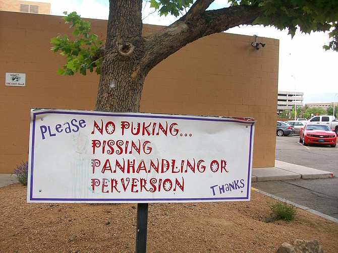 Sign discovered in downtown Albuquerque, New Mexico.