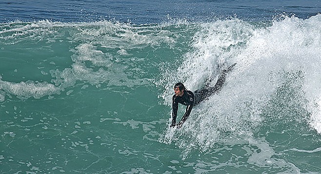 Some pro bodysurfers say using a hand-plane is cheating...