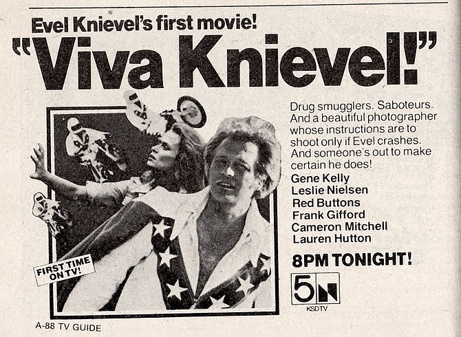 TV Guide ad for the first network broadcast of Viva Knievel!. January 31, 1979.
