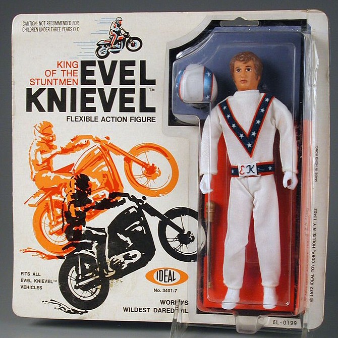 Evel Knievel flexible action figure, 1972.