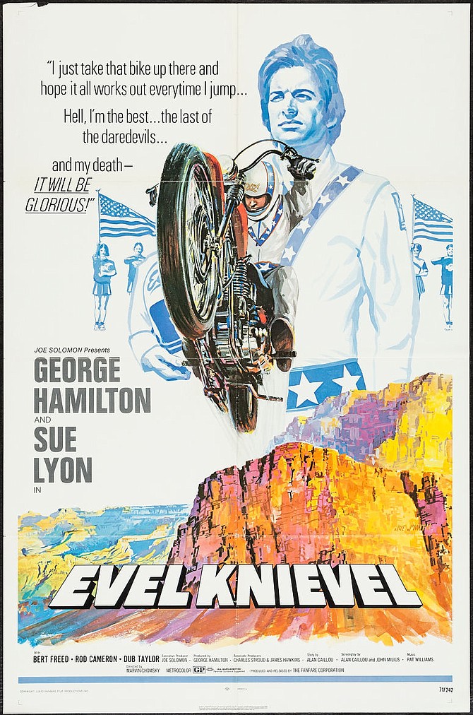 One-sheet for Evel Knievel starring George Hamilton, 1971.