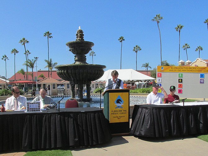 Post position drawing  for TVG Pacific Classic at Del Mar, August 19