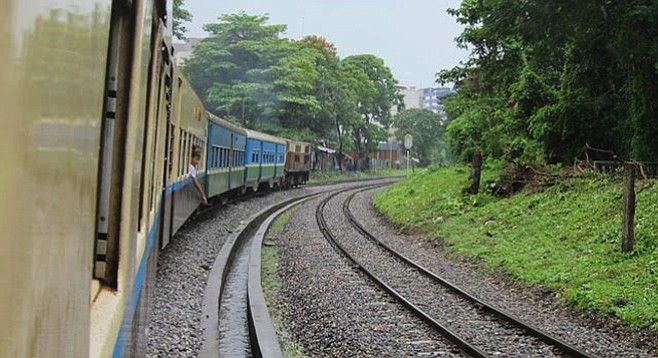 Yangon's Circle Line train circumnavigates the city for local commuters and travelers in the know. 
