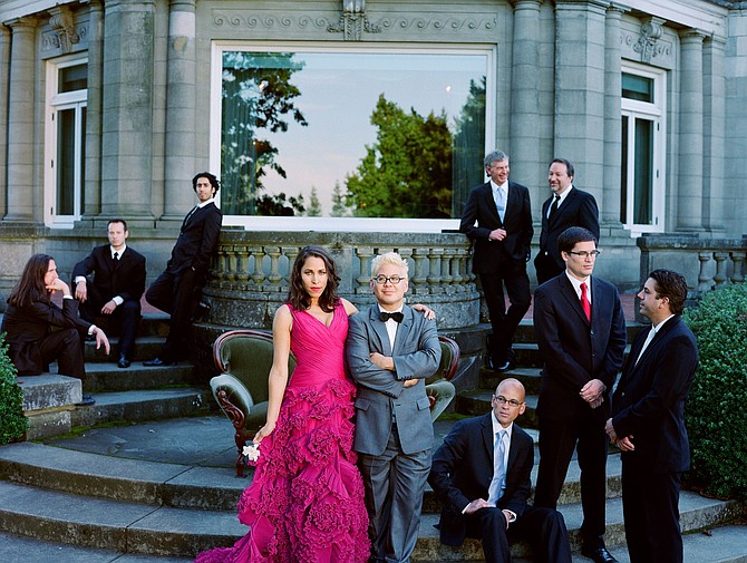 Portland's little orchestra Pink Martini will fill the stage at Humphreys by the Bay on Thursday.
