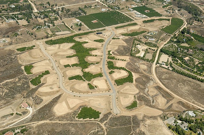 Bird's-eye view of the Groves development