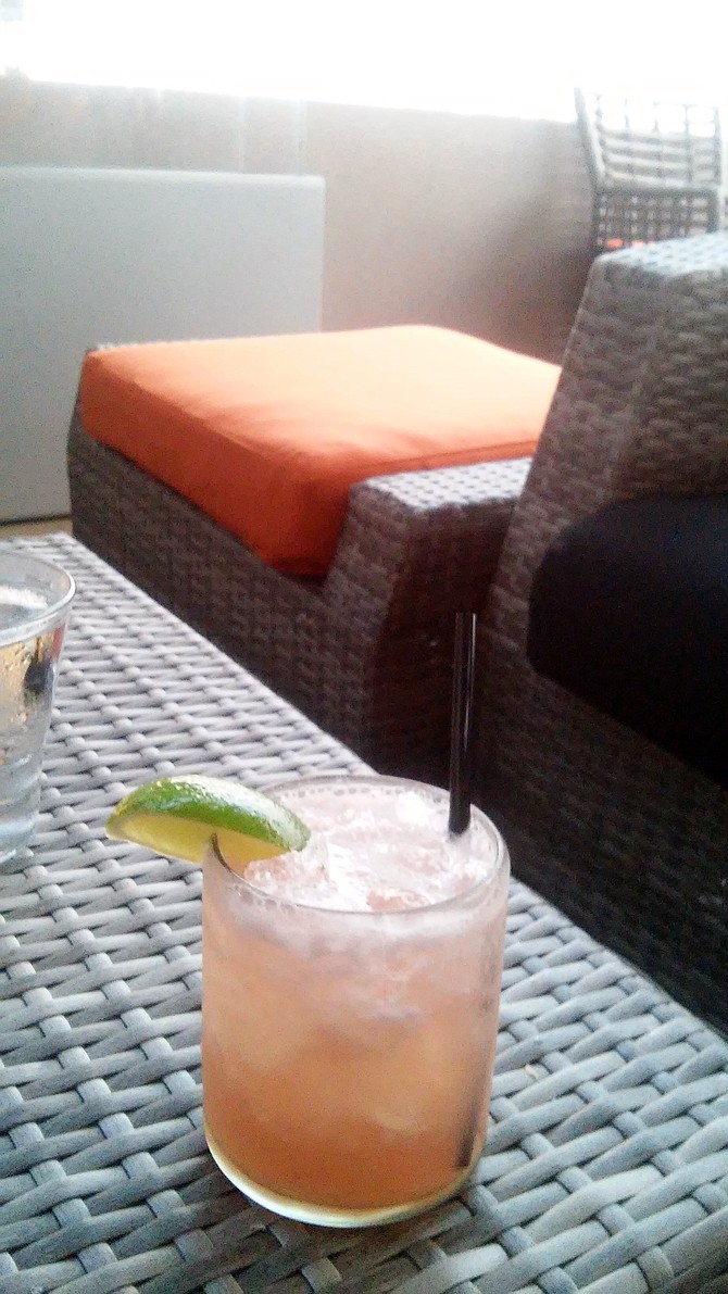 Watermelon Margarita in the outdooor lounge