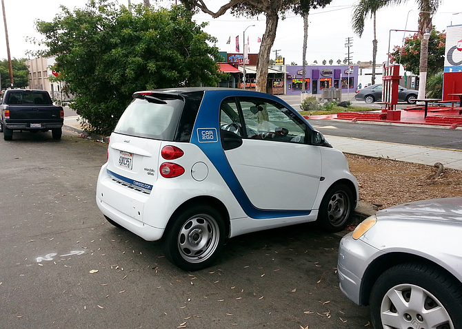 Car2Go illegally parked at Garnet and Everts in PB