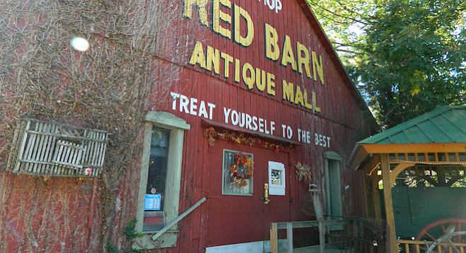 Red Barn Antique Mall in Corydon, IN. The shops aren't afraid to look Midwestern here. 