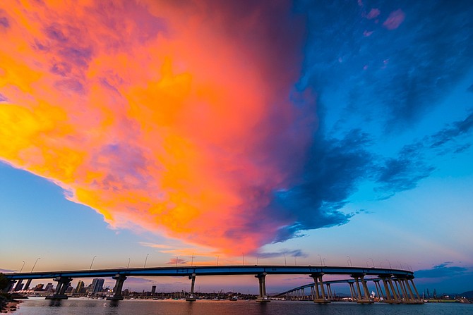 A dreamcatcher sunset over the Coronado Bridge