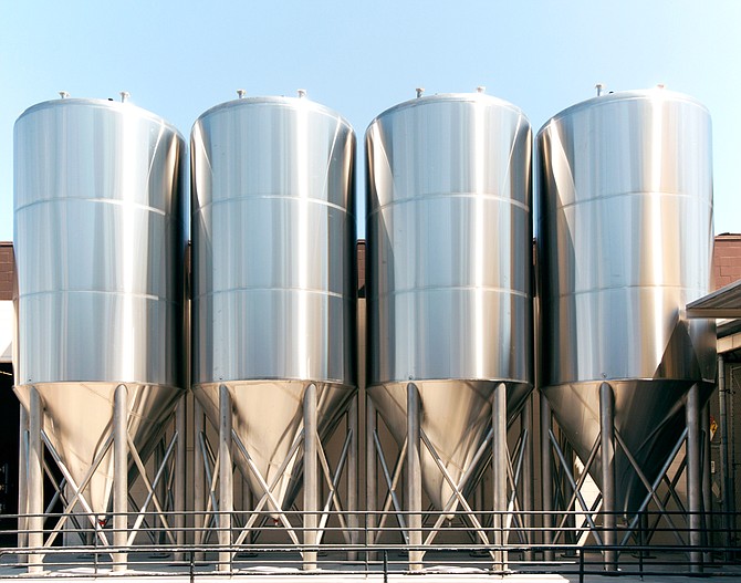 A set of shiny new (outdoor) fermenters for Coronado Brewing Co.