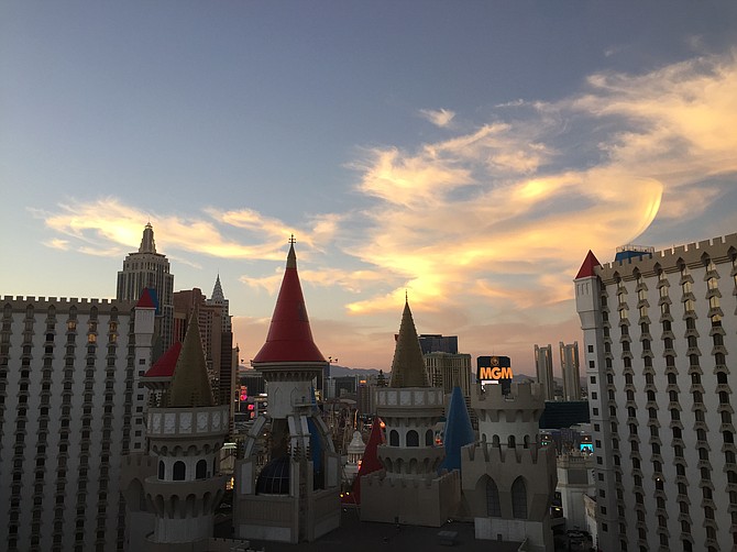 Room with a view. Excalibur by sunset. 