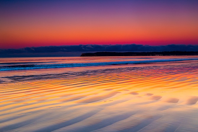 Glowing twilight colors at Del Beach.