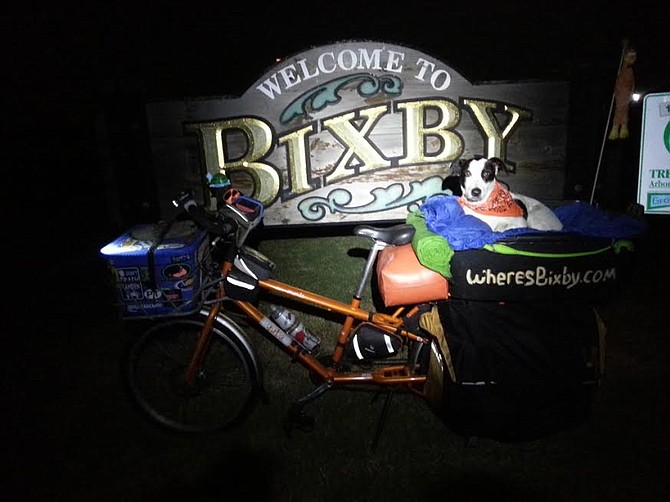 Bixby on the cargo bike in Bixby, Oklahoma