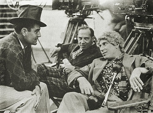Chico and Harpo with Leo McCarey, the man Groucho dubbed, "The only director we ever worked with."