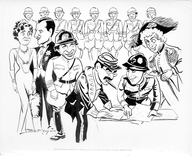 Promotional drawing by Bert Levy. 