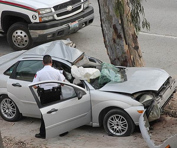 Tijuana accident scene at which pedestrian was struck