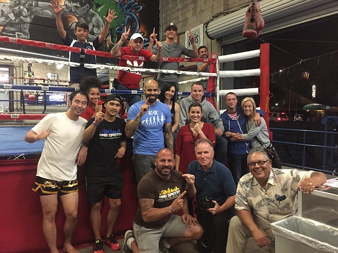 Members of Undisputed Downtown who watched the fight at the gym.  Picture was taken after the win. 