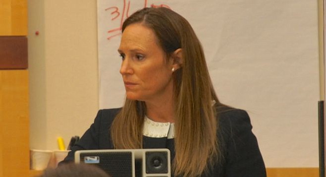 Prosecutor Tracy Prior in court on October 7, 2015
