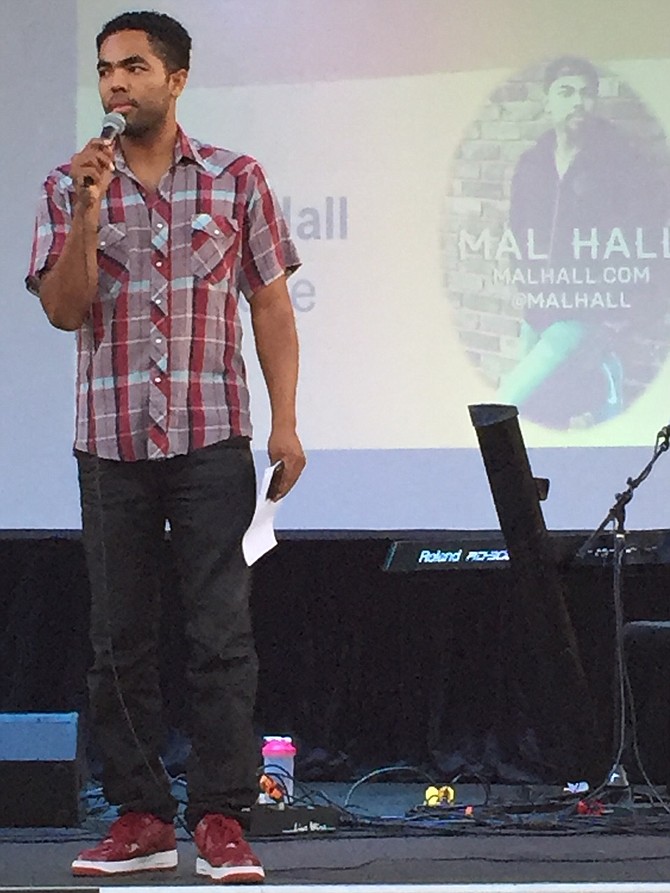 Un-Gala host, comedian Mal Hall. 
