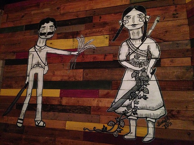 Local artist Cindy Santamaria contributed to the decor at National City's Machete Beer House.
