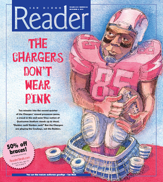 pink chargers jersey