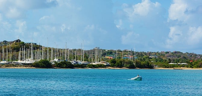 Approach to Virgin Gorda Yacht Harbour.