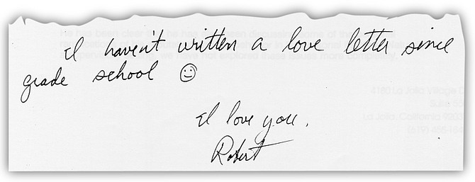 Letter from Weitzel to Patient X. "I haven't written a love letter since grade school."