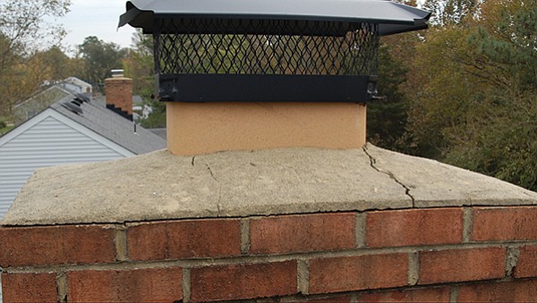 Chimney with cracked crown