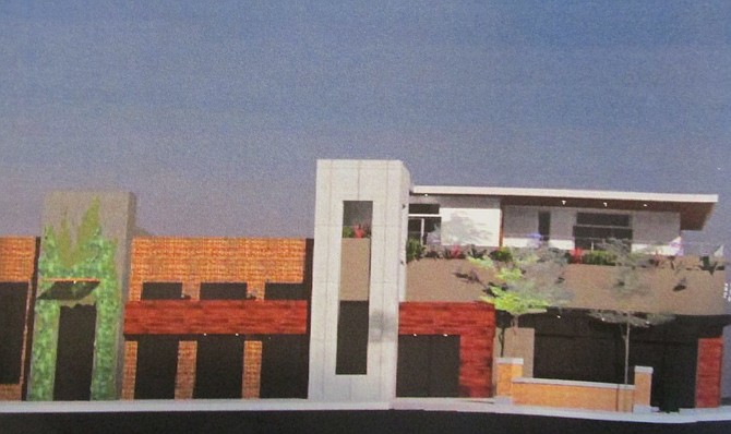 Illustration of proposed buildings to replace Encinitas Smog