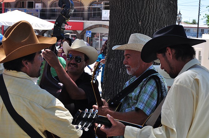 Musicians warming up in Parque Miguel Hidalgo in Tecate, Baja.