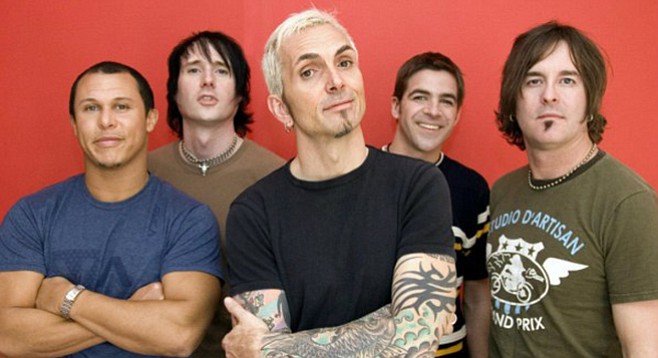 Everclear frontman Alexakis (center): “I’m an addict, I don’t do anything halfway. [I’m] aware of my addiction in everything.”