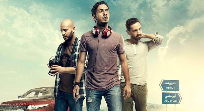 Shadi Alfons, Fadi Rifaai, and Fahad Albutairi in the road dramedy From A to B