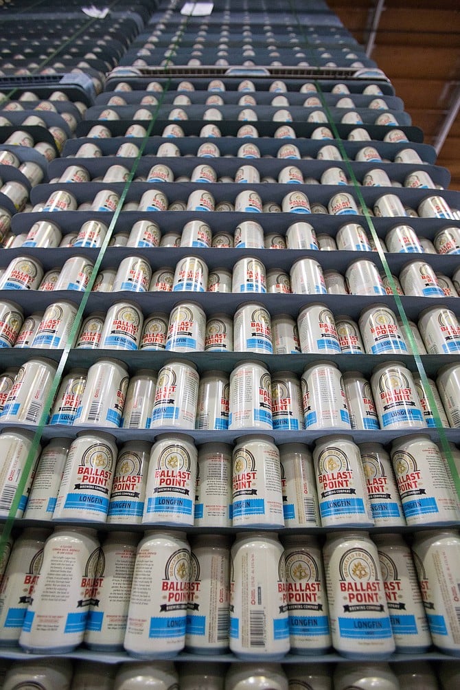 Cans of Ballast Point, soon to be distributed by the nation's third largest beer company, Constellation Brands.