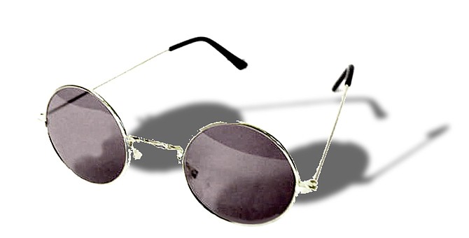 When I received Lennon-style eyeglasses under the tree, I wore them with the faux army gear.