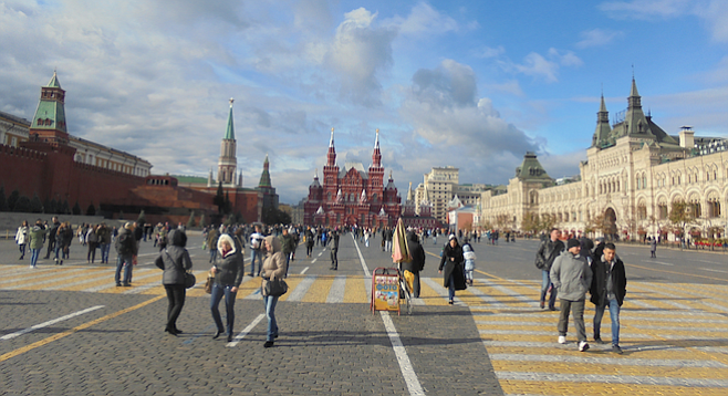 Taking in the vast, historic expanse that is Moscow's Red Square. 