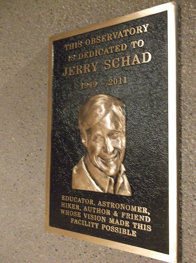 Dedication plaque for Jerry Schad at Mesa College