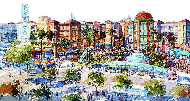 Architect's rendering of The Paseo. Neither Weber nor his bosses at CSU went public about their ongoing dispute, even though the foundation had spent millions of dollars.